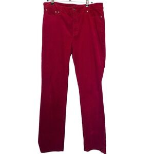 Lauren Ralph Lauren Black Label Corduroy Pants Womens 14 Maroon Premier Straight